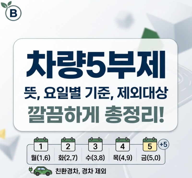 차량5부제 뜻, 헷갈리는 요일별 번호 확인과 과태료 피하는 꿀팁