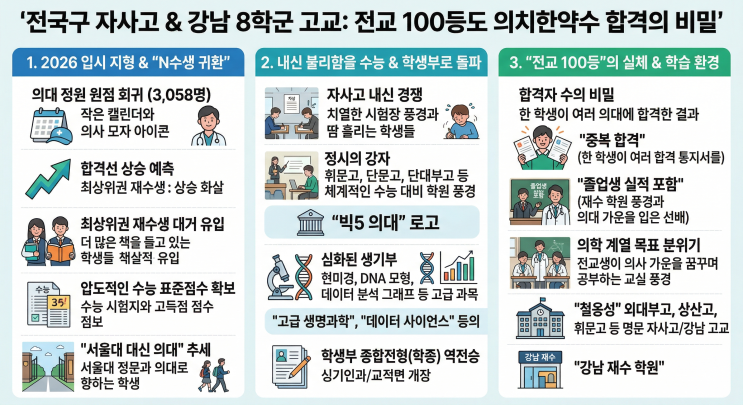  전교 100등도 의대에 간다? 자사고 '괴물'들의 2026 의치한약수 정복기