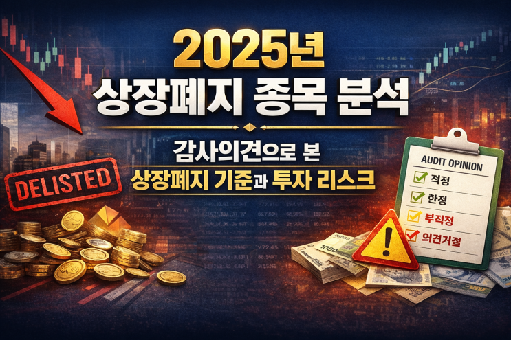 2025년 상장폐지 종목 분석, 감사의견으로 본 상장폐지 기준과 투자 리스크