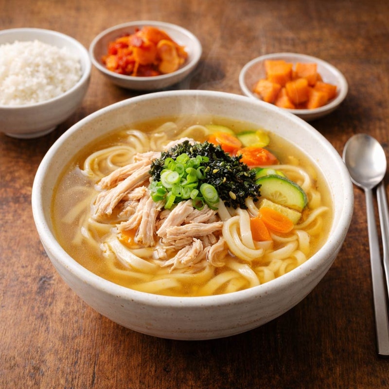 닭칼국수 (닭육수 내는 법) 레시피 – 깊고 진한 가정식 한 그릇