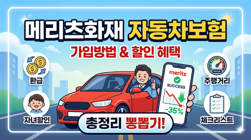 메리츠화재 자동차보험 가입 방법 & 할인 혜택 뽕뽑기
