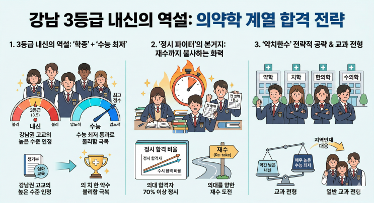  강남 8학군 전교 30~80등의 반란: '내신 3등급'이 의치한약수를 정복하는 법