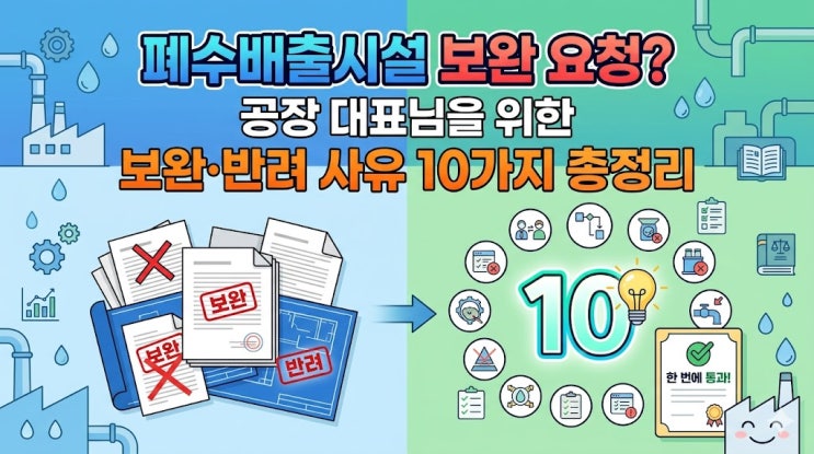  폐수배출시설 반려·보완 사유 총정리, 공장 대표가 가장 많이 놓치는 부분