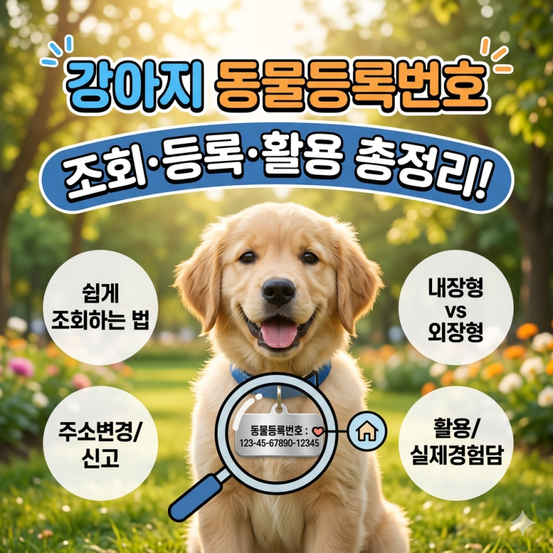 강아지 동물등록번호 조회 등록방법 및 활용방법 정리