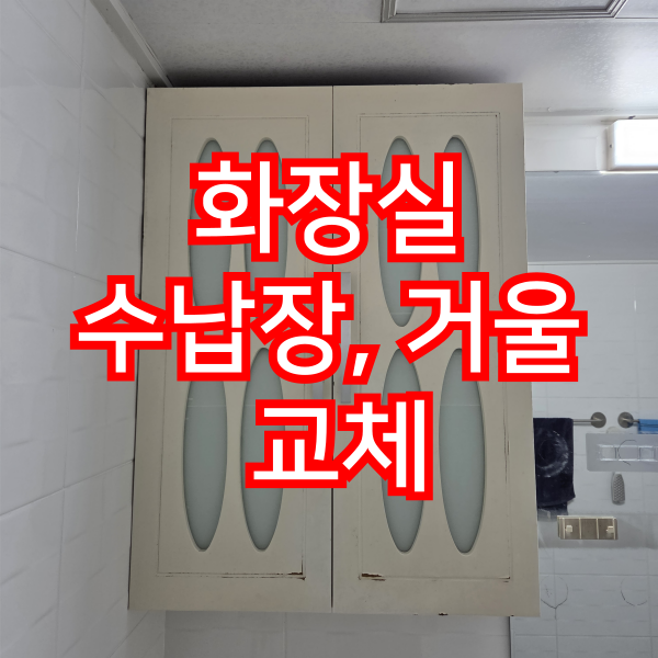 욕실 화장실 수납장 벽거울 교체