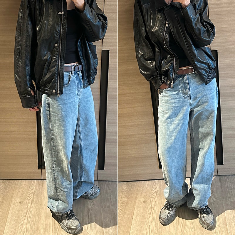 4만원대 청바지 퀄리티 실화? 무신사 스탠다드 루즈 스트레이트 연청 데님 후기