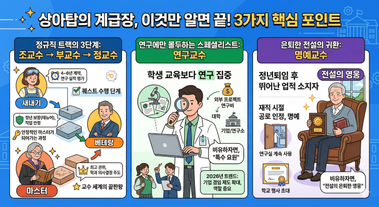  "교수님도 계급이 있나요?" 조교수부터 명예교수까지, 한눈에 보는 상아탑 서열 정리