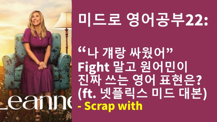  [미드 원어민 표현] 맨날 Argue, Fight만 쓰시나요? 원어민 뉘앙스 확 살려주는 '싸우다/다투다' 영어 표현 총정리 (scrap with)