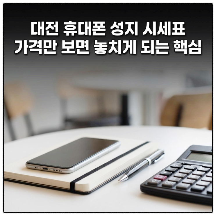  대전 휴대폰 성지 시세표 가격만 보면 놓치게 되는 핵심