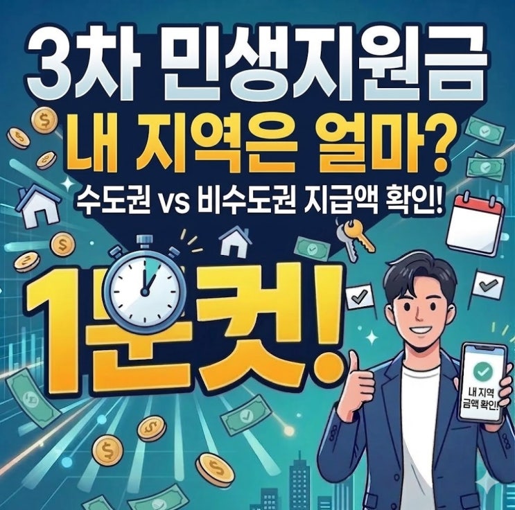  [속보] 3차 민생지원금역대급 빠른 수급 가능, 내 지역은 얼마?