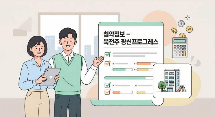  북전주 광신프로그레스 청약정보 총정리｜청약일정·분양가·84A84B 한눈에