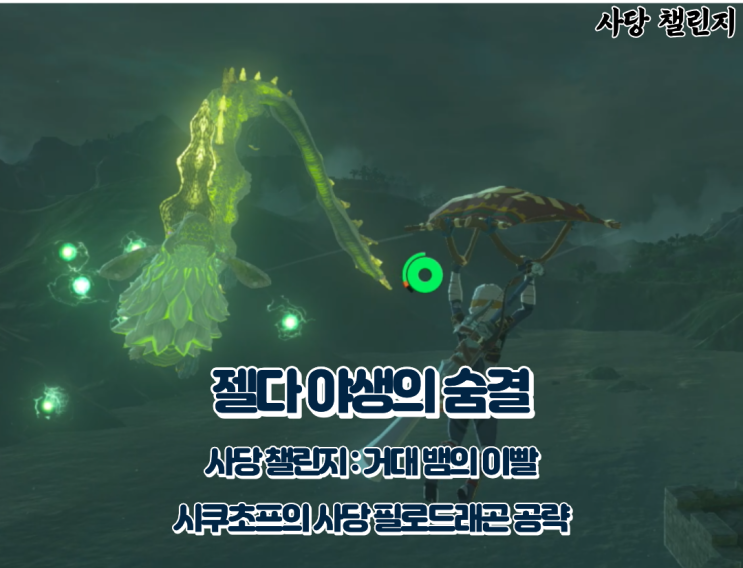 젤다 야숨 시쿠초프의 사당 공략 : 거대 뱀의 이빨과 필로드래곤 비늘 얻는 법