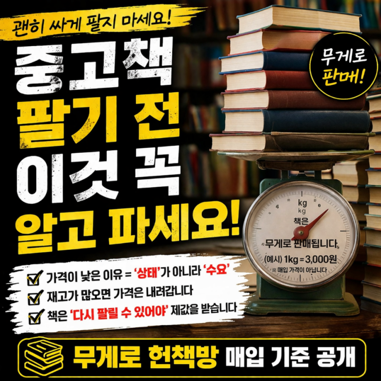   중고책 팔기, 중고책 판매 가격 제대로 받는 방법 (무게로 헌책방 매입 기준)