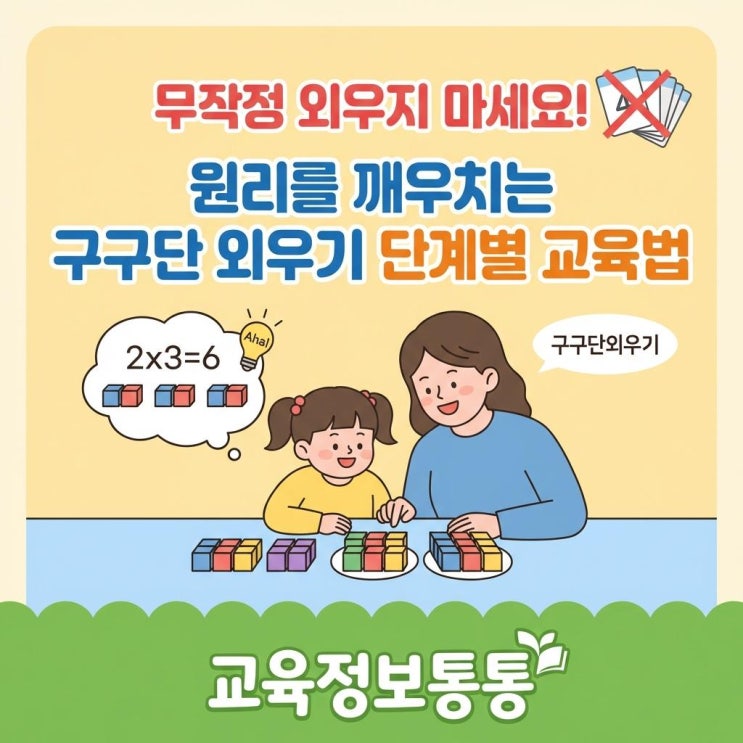  [초등수학] 무작정 외우지 마세요! 원리를 깨우치는 구구단외우기 단계별 교육법과 꿀팁
