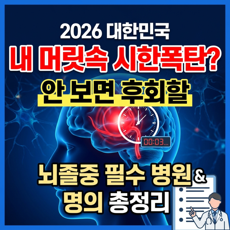 2026 대한민국 뇌졸증 명의, 내 머릿속 시한폭탄?