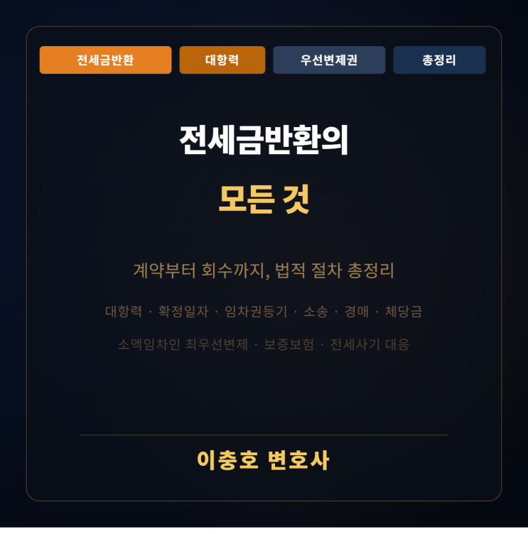  전세금반환의 모든 것 - 법적 절차 총정리