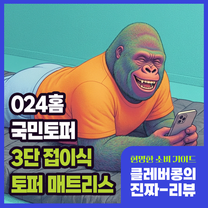 024홈 국민토퍼 3단 접이식 토퍼 매트리스 푹신한 바닥 침대 (8cm ,멀티싱글)
