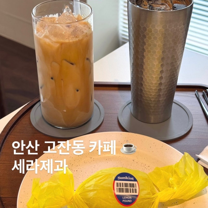 안산 고잔동 카페 세라제과 레몬케이크 미니 두쫀볼 아메리카노 후기