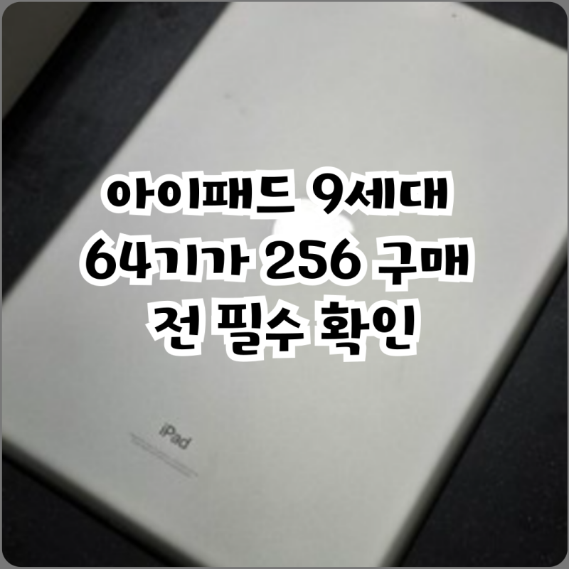 아이패드 9세대 64기가 256 구매 전 필수 확인