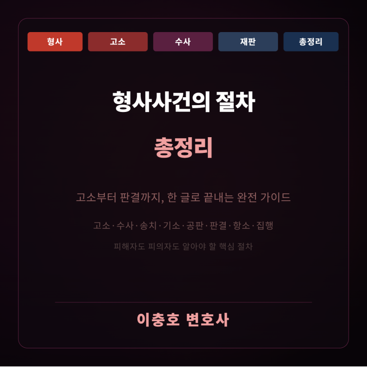  형사사건의 절차 총정리 - 고소부터 판결까지