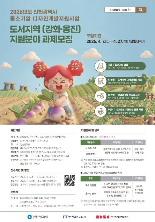 강화·옹진 기업 디자인 지원…인천TP 참여기업 모집