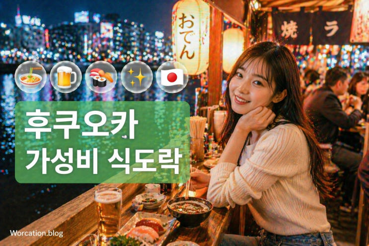  가성비 일본 여행 - 후쿠오카 식도락 여행 : 1만엔으로 하루 종일 먹는 법