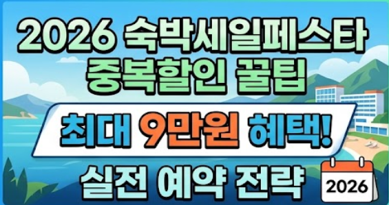  [실전편] 2026 숙박세일페스타 중복할인 꿀팁: 최대 9만원 혜택받는 법