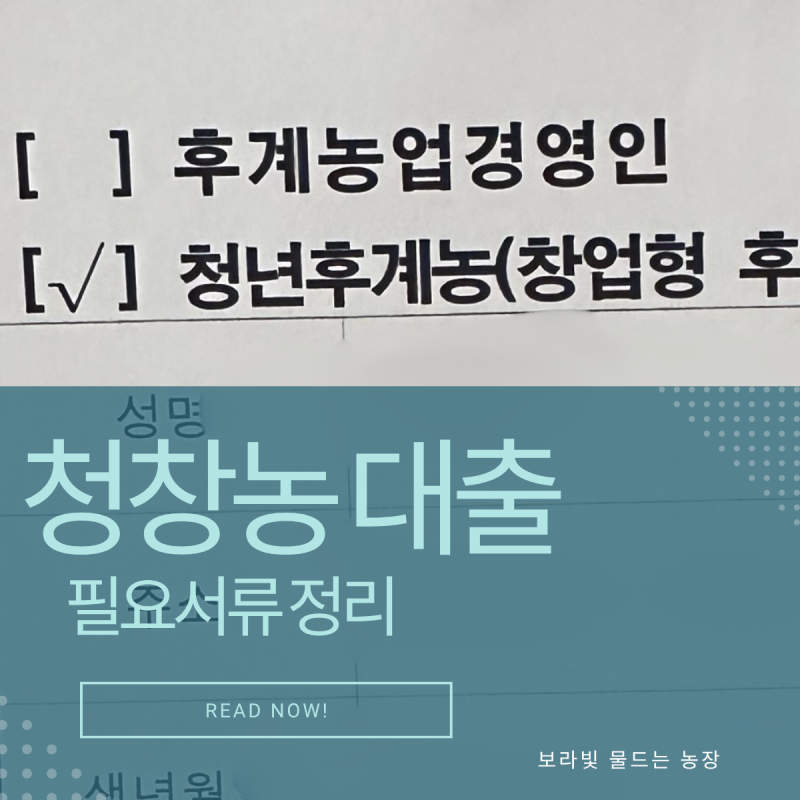 청창농 정책자금으로 농지매입 해보니... (농협 대출 필요서류 정리)