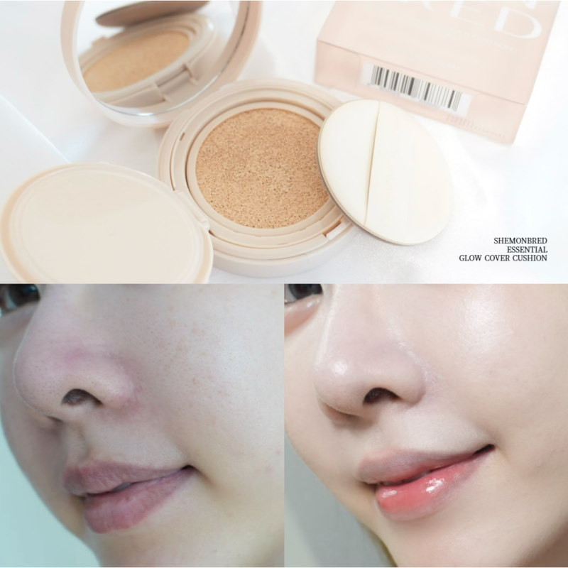 촉촉한데 커버력 좋은 쉬몬브레드 쿠션 19호, 맑은 광채+철벽 커버 수부지 건성 추천 물광쿠....
