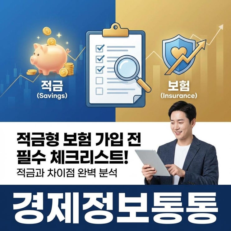  3040 재테크: 적금형보험 가입 전 필수 체크리스트 및 일반 적금과 차이점 완벽 분석