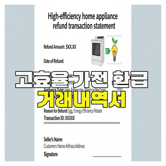  고효율 가전 환급 거래내역서 정리 방법
