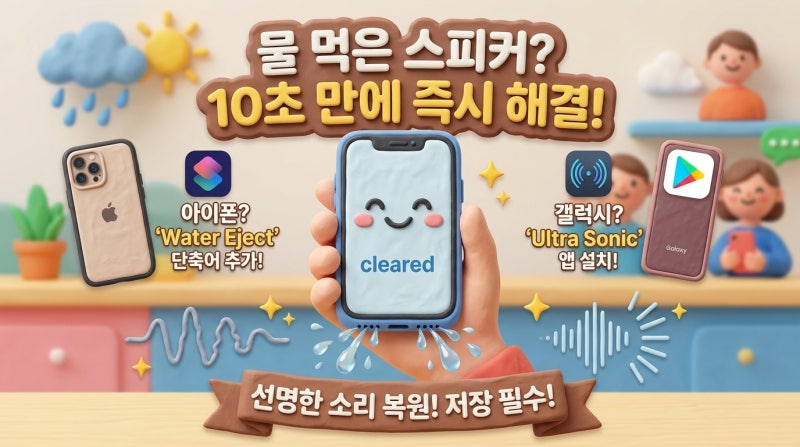 폰이 물에 빠졌을 때? 아이폰·갤럭시 스피커 물 빼는 소리 설정법 (2026 최신)-업데이트 완료5....