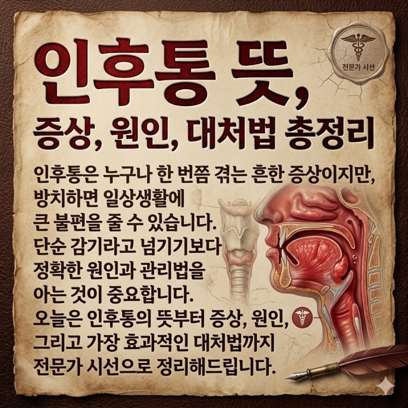 인후통 뜻 증상 원인 대처법 총정리