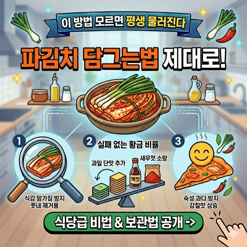 “이 방법 모르면 평생 물러진다” 파김치 담그는법 제대로 알려준다 (식당급 비법 공개)