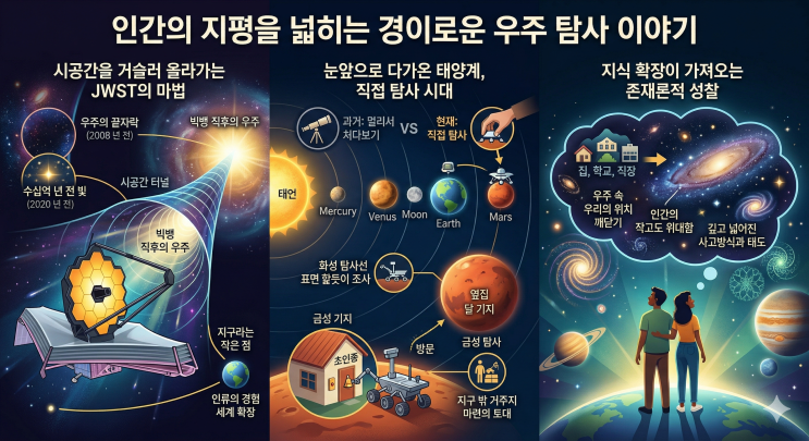  우주의 끝과 우리 곁의 행성들, 인간의 지평을 넓히는 경이로운 우주 탐사 이야기