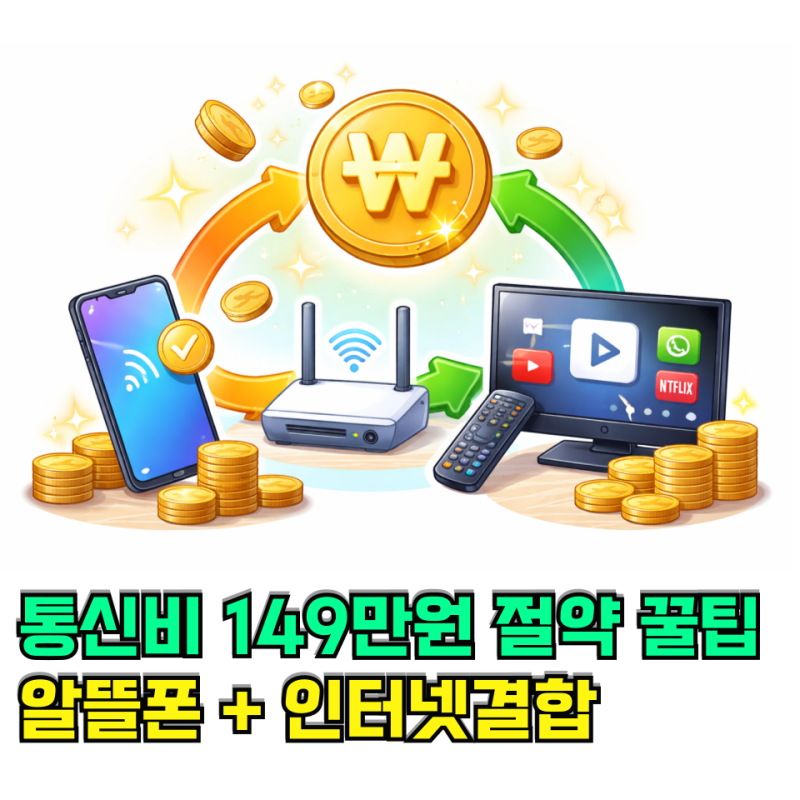 통신비 절약 꿀팁, kt M모바일 인터넷 결합하면 149만원 아낀다