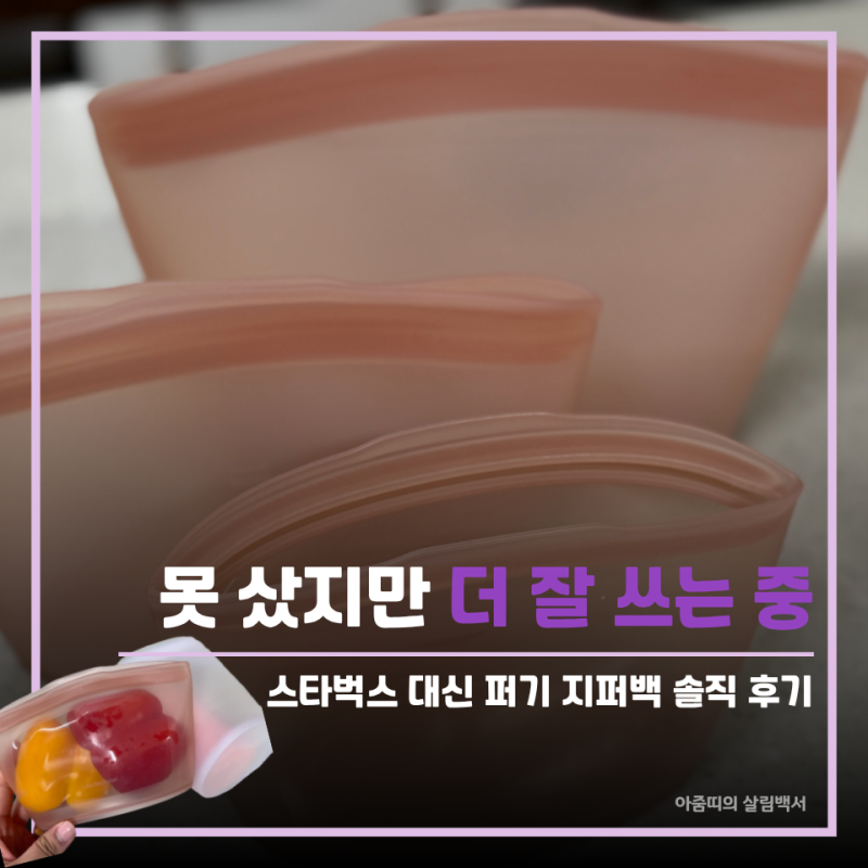 스타벅스 실리콘 푸드백은 못 샀지만… 더 자주 쓰게 된 건 퍼기였습니다