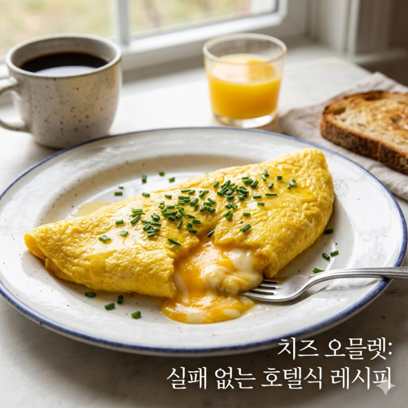 실패 없는 치즈 오믈렛 만들기 : 호텔식 보들보들한 식감과 황금비율 레시피