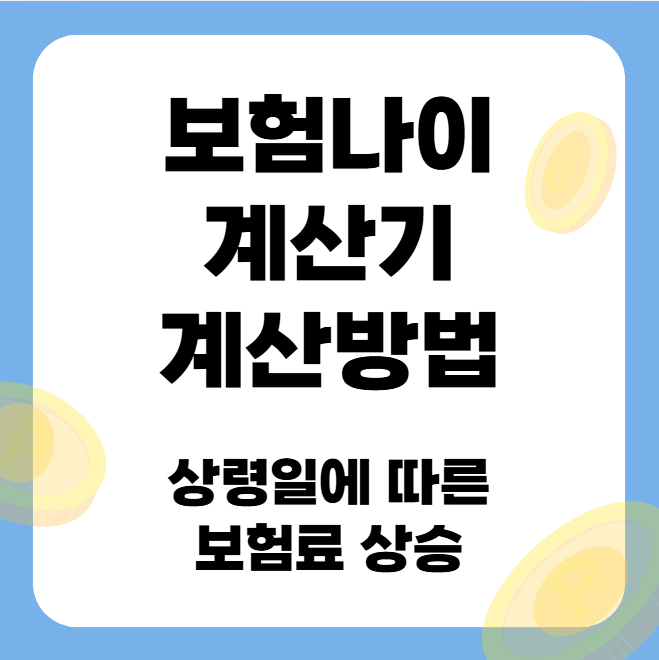 보험나이 계산기 계산방법 - 상령일에 따른 보험료 상승