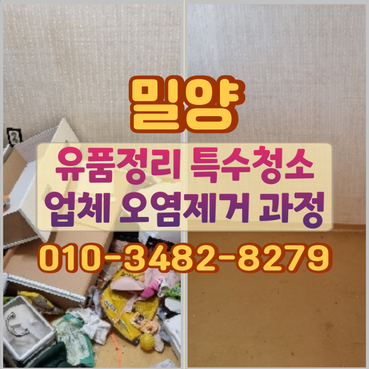  밀양유품정리 특수청소업체 오염제거 과정