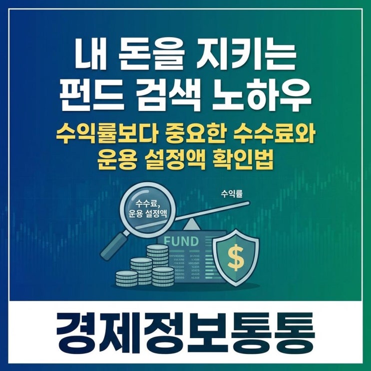  내 돈을 지키는 펀드검색 노하우: 수익률보다 중요한 수수료와 운용 설정액 확인법