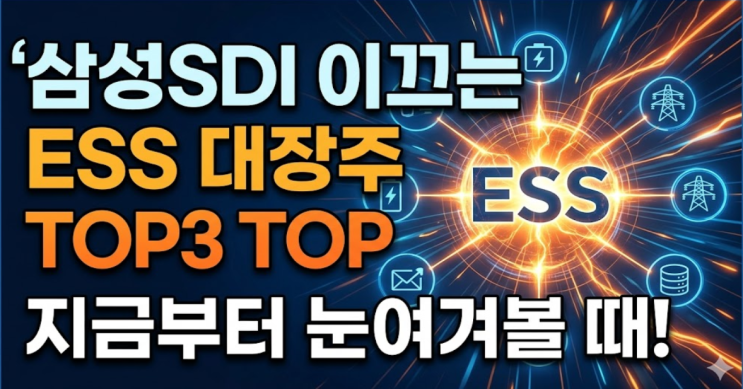  삼성SDI가 이끄는 ESS 대장주 TOP3, 지금부터 눈여겨볼 때
