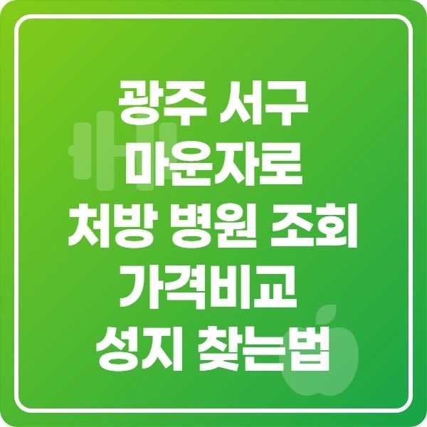 광주 서구 마운자로 처방 병원 조회 가격비교 성지 찾는법