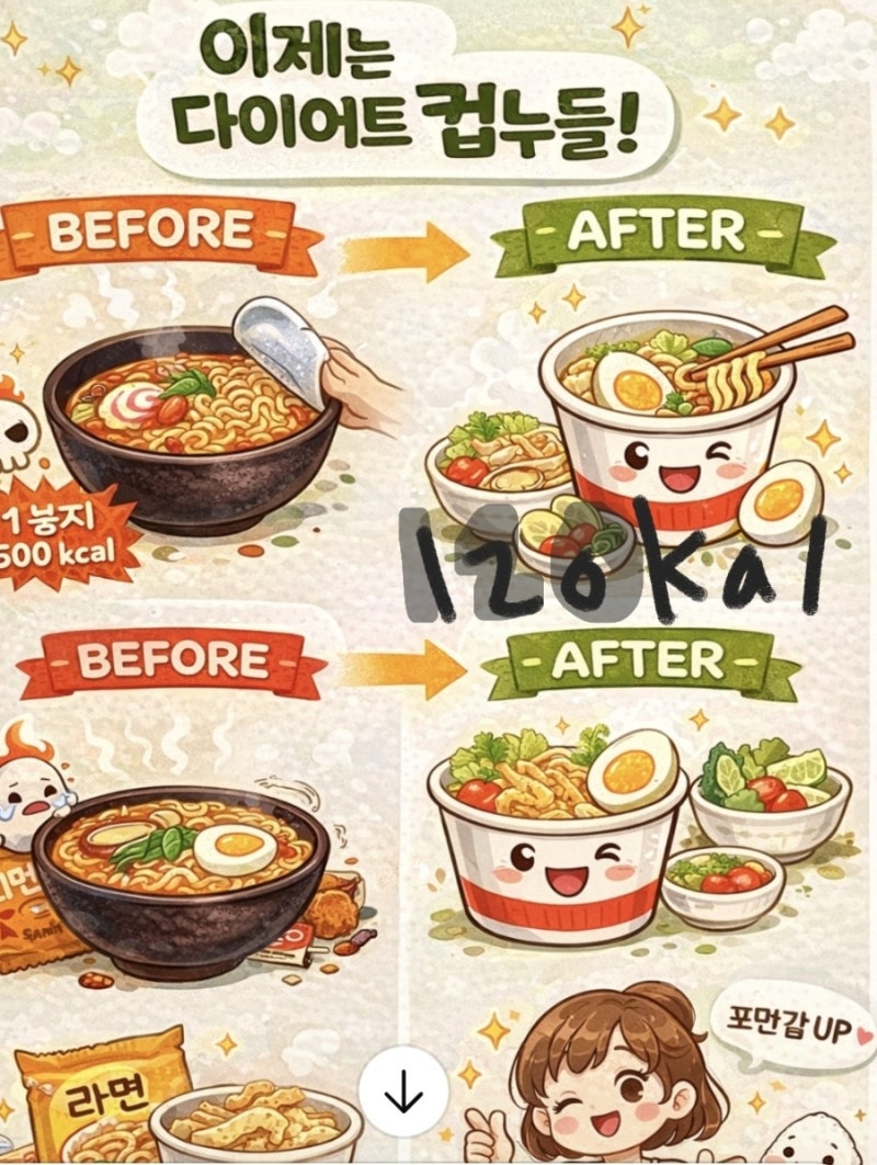 컵누들칼로리 비교 컵누들 점심메뉴 맛있게 법는법