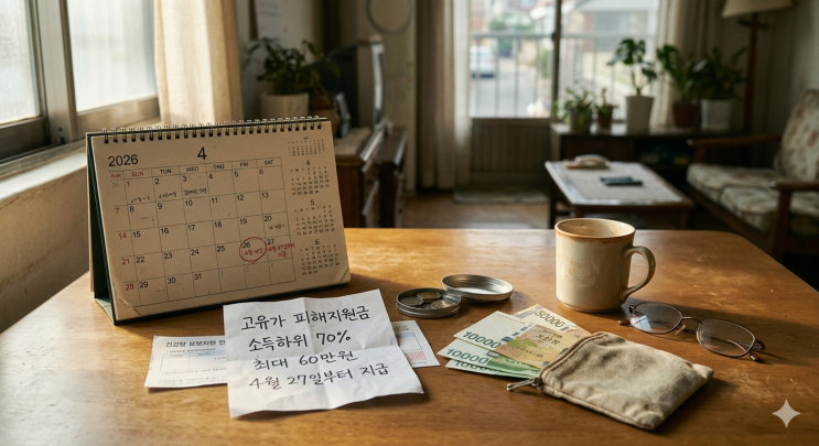  2026년 고유가 피해지원금 지급 일정 및 소득하위 70% 기준 (최대 60만 원)