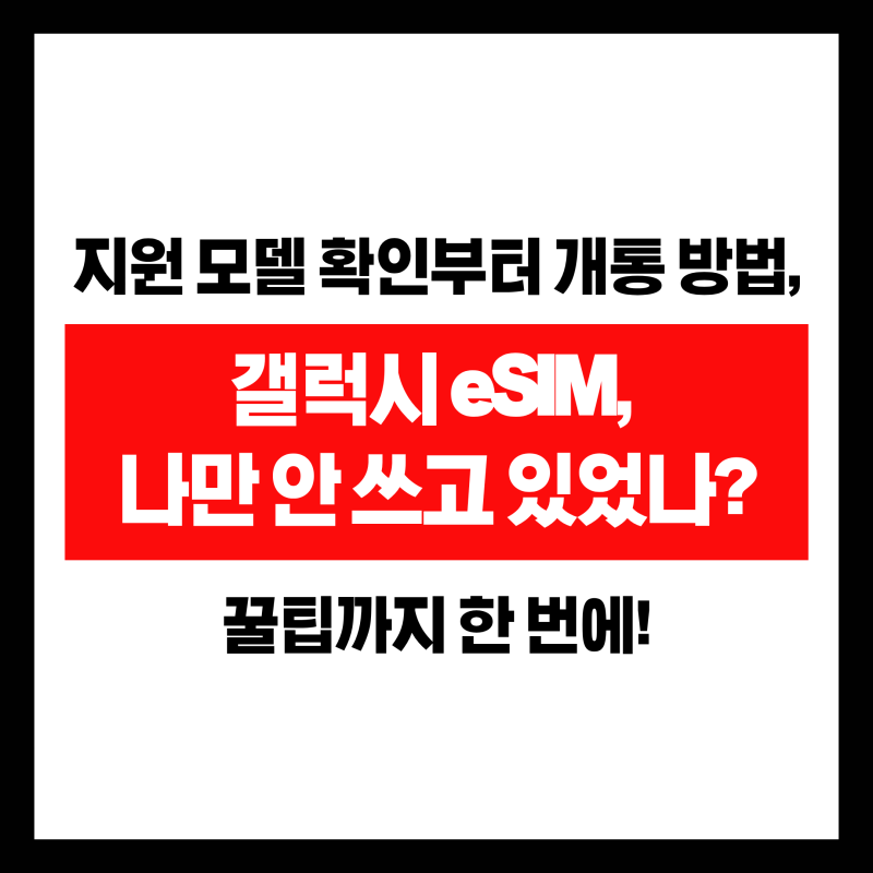 "번호가 두 개?" 갤럭시 eSIM 사용법 및 지원 모델 총정리! 직접 써보니 듀얼 번호 신세계네요