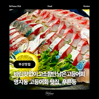 [부산 명지 맛집] 푸른등 : 신선한 활고등어 밀치 가성비 좋은 명지횟집 추천