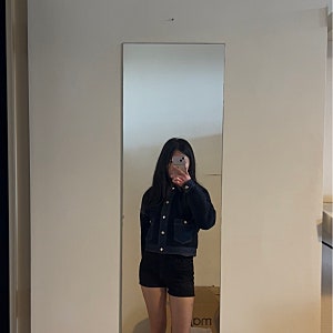 마쥬 부클레 자켓 Bouclé And Denim-Detail Jacket - Navy후기