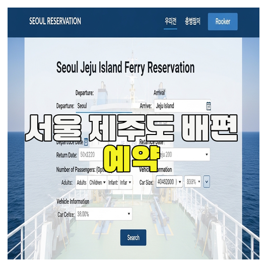  서울 제주도 배편 예약 핵심정리 가이드