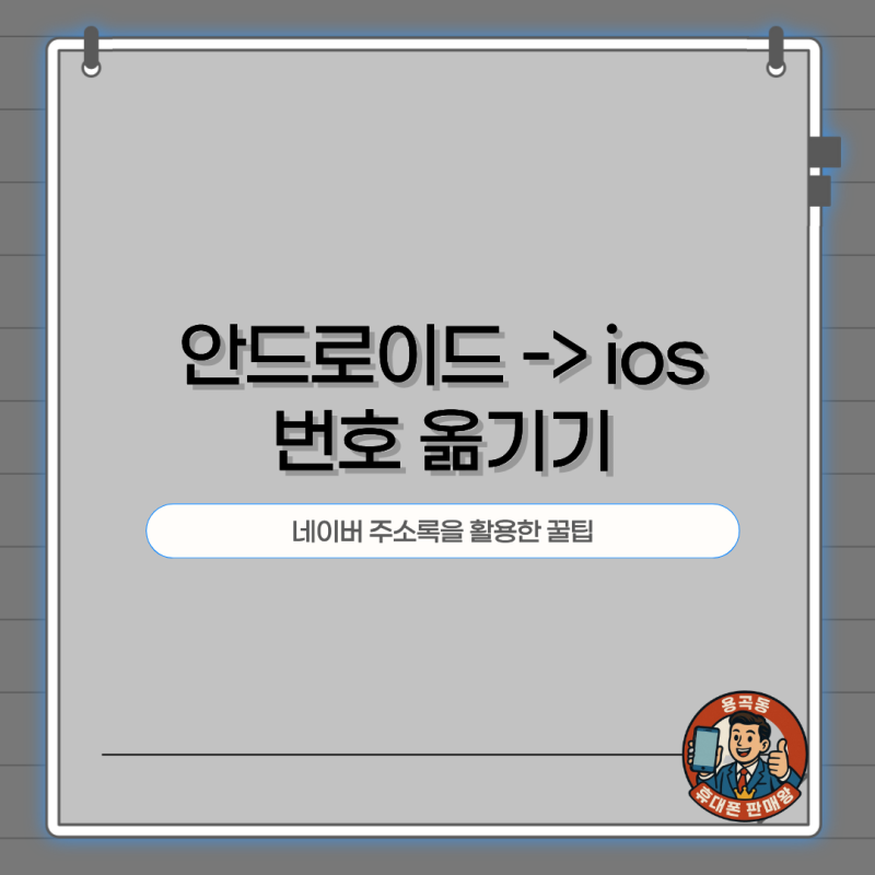 안드로이드 > ios 전화번호 초기화 안하고 옮기는 방법